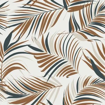 Palm leaf vector seamless pattern Stock Illustration