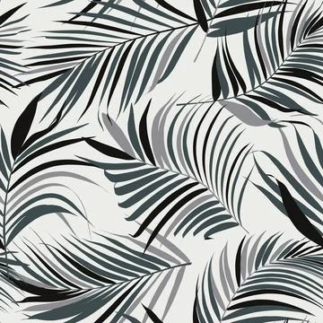 Palm leaf vector seamless pattern Illustrazione stock