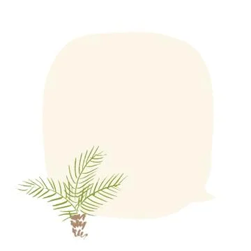 Palm Leaf on White Background with Place for Your Text Vector Illustration EPS10 Stock Illustration