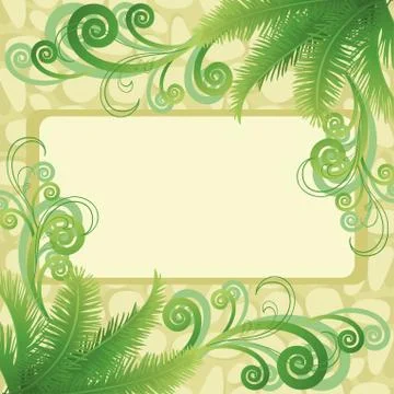 Palm leaves and abstract pattern Stock Illustration