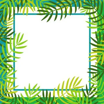 Palm leaves background. flat design Illustrazione stock