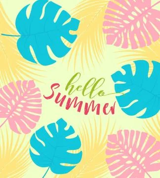 Palm leaves background Stock Illustration