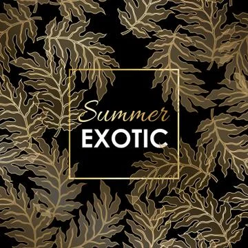 Palm leaves pattern Stock Illustration