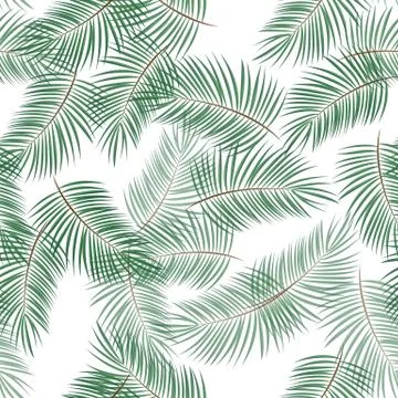 Palm Leaves Seamless Pattern Background. Vector Illustration Illustrazione stock