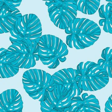 Palm Leaves Seamless Pattern on Background. Illustration Stock Illustration