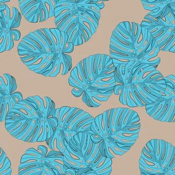Palm Leaves Seamless Pattern Background. Illustration Stock Illustration