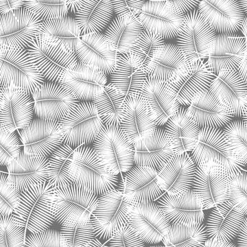 Palm leaves seamless pattern. Gray colors. Stock Illustration