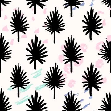 Palm Leaves Seamless Pattern Illustrazione stock