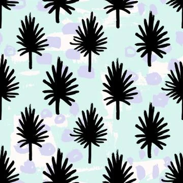 Palm Leaves Seamless Pattern Stock Illustration