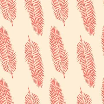 Palm leaves seamless pattern. Tropical branch in engraving style. Stock Illustration