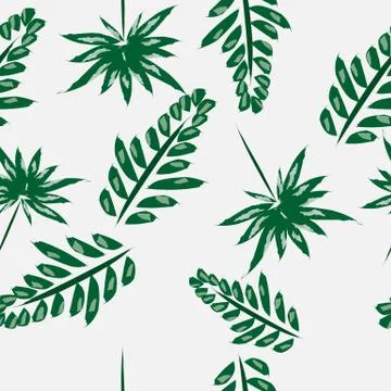 Palm leaves seamless pattern vector illustration Illustrazione stock