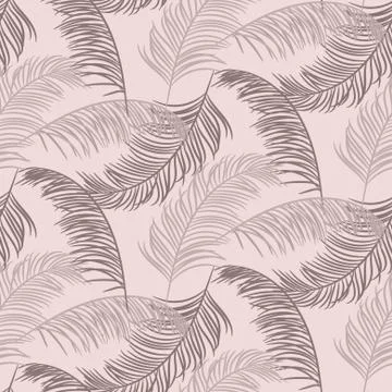 Palm leaves seamless pattern vector design. Dusty colors plant background イラスト素材