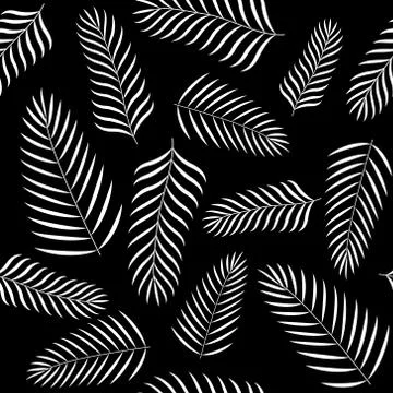 Palm leaves seamless pattern. vector illustration. tropical summer concept イラスト素材