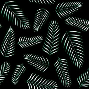Palm leaves seamless pattern. vector illustration. tropical summer concept Illustrazione stock