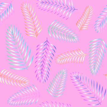 Palm leaves seamless pattern. vector illustration. tropical summer concept Illustrazione stock