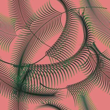 Palm leaves vector seamless pattern Stock Illustration