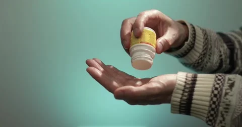 Palm with medical tablets Stock Footage 314499512