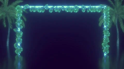 Palm Moving With Trees Motion Graphic Overlay Stock-Footage 338017742