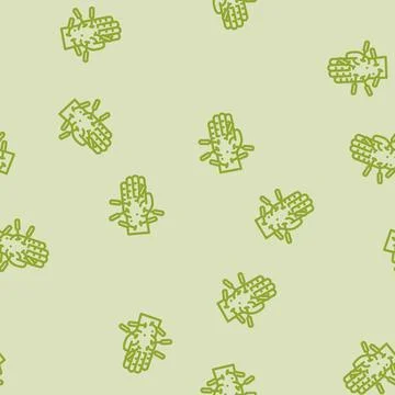 Palm needles acupuncture line vector seamless pattern Illustrazione stock