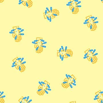Palm needles acupuncture vector seamless pattern Stock Illustration