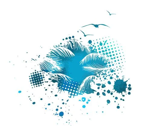 Palm object blue. Vector illustration Stock Illustration
