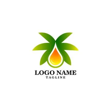 Palm oil logo design vector Illustrazione stock