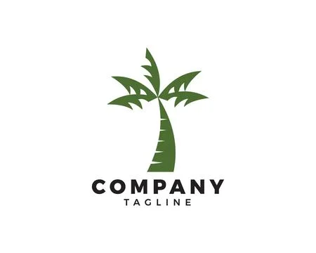 Palm or coconut tree summer logo template vector illustration Stock Illustration