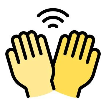 Palm password icon vector flat Stock Illustration