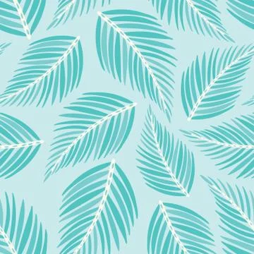 Palm pattern background. Tropical foliage tossed vector seamless repeat design. Stock Illustration