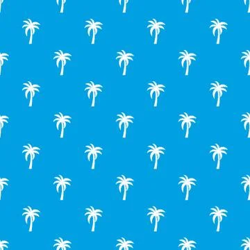 Palm pattern seamless blue Stock Illustration