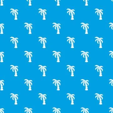 Palm pattern vector seamless blue Stock Illustration