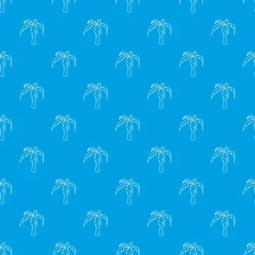 Palm pattern vector seamless blue Stock Illustration