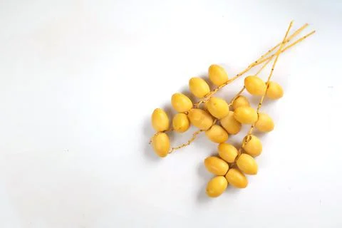 Palm Phoenix dactylifera or Date palm fruit isolated on the white background Stock Photos