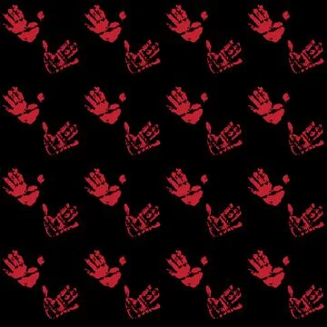 Palm print on dark background, open human palm, symbol of friendship and coop Stock Illustration