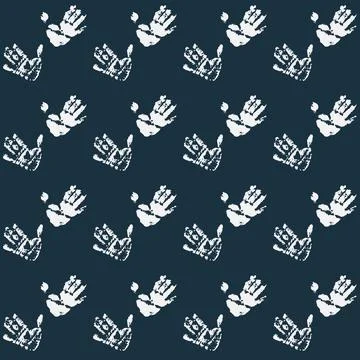 Palm print on dark background, open human palm, symbol of friendship and coop Stockillustratie