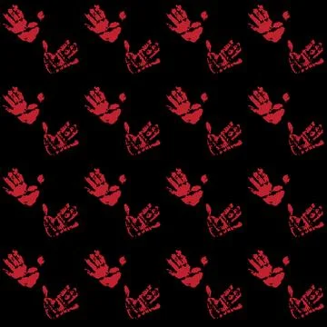 Palm print on dark background, open human palm, symbol of friendship and coop Stock Illustration