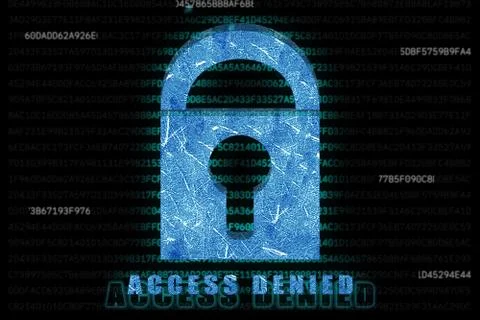 Palm print recognition and access concept. Security software by biometric dat Stock Illustration