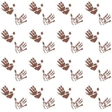 Palm print on white background, seamless pattern symbol of friendship and mut Stock-Illustration