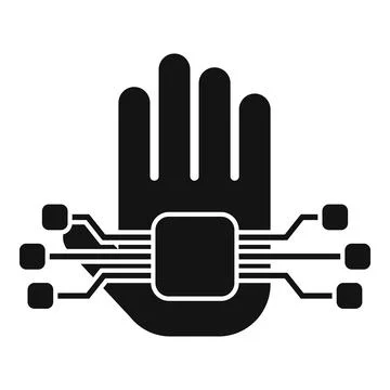 Palm processor scanning icon simple vector. Social system Stock Illustration