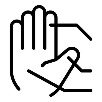 Palm recognition icon outline vector. Biometric scan Stock Illustration