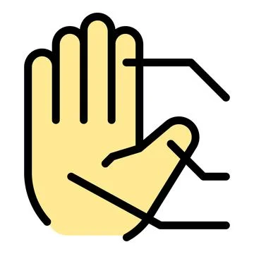 Palm recognition icon vector flat Stock Illustration