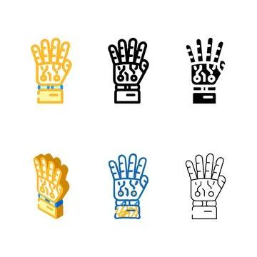 Palm robot hand gesture designs color icon vector Stock Illustration