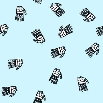 Palm robot hand gesture vector seamless pattern Stock Illustration