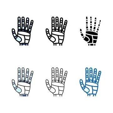 Palm robot hand range gesture color icon vector Stock Illustration
