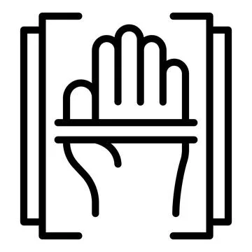 Palm scan icon outline vector. Fraud theft Stock Illustration