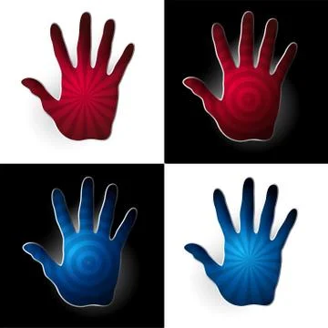 Palm shaped logo design with 3D effect Stock Illustration