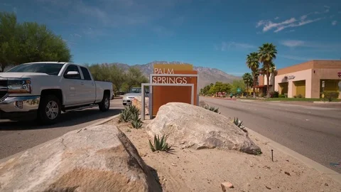 Palm Springs Timelapse, Traffic Stock Footage