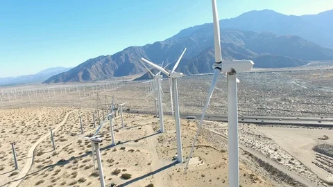Palm Springs Wind Mills 4k Stock Footage