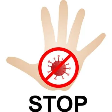 Palm with a stop sign for coronavirus. Vector image. Stock Illustration
