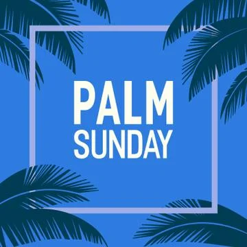 Palm Sunday holiday frame vector background Stock Illustration